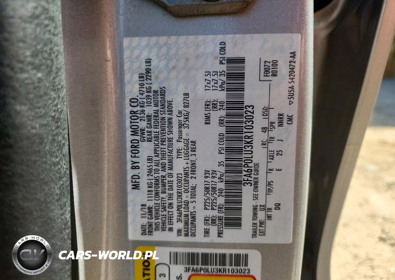 2019 Ford Fusion Se VIN:3FA6P0LU3KR103023 - 12