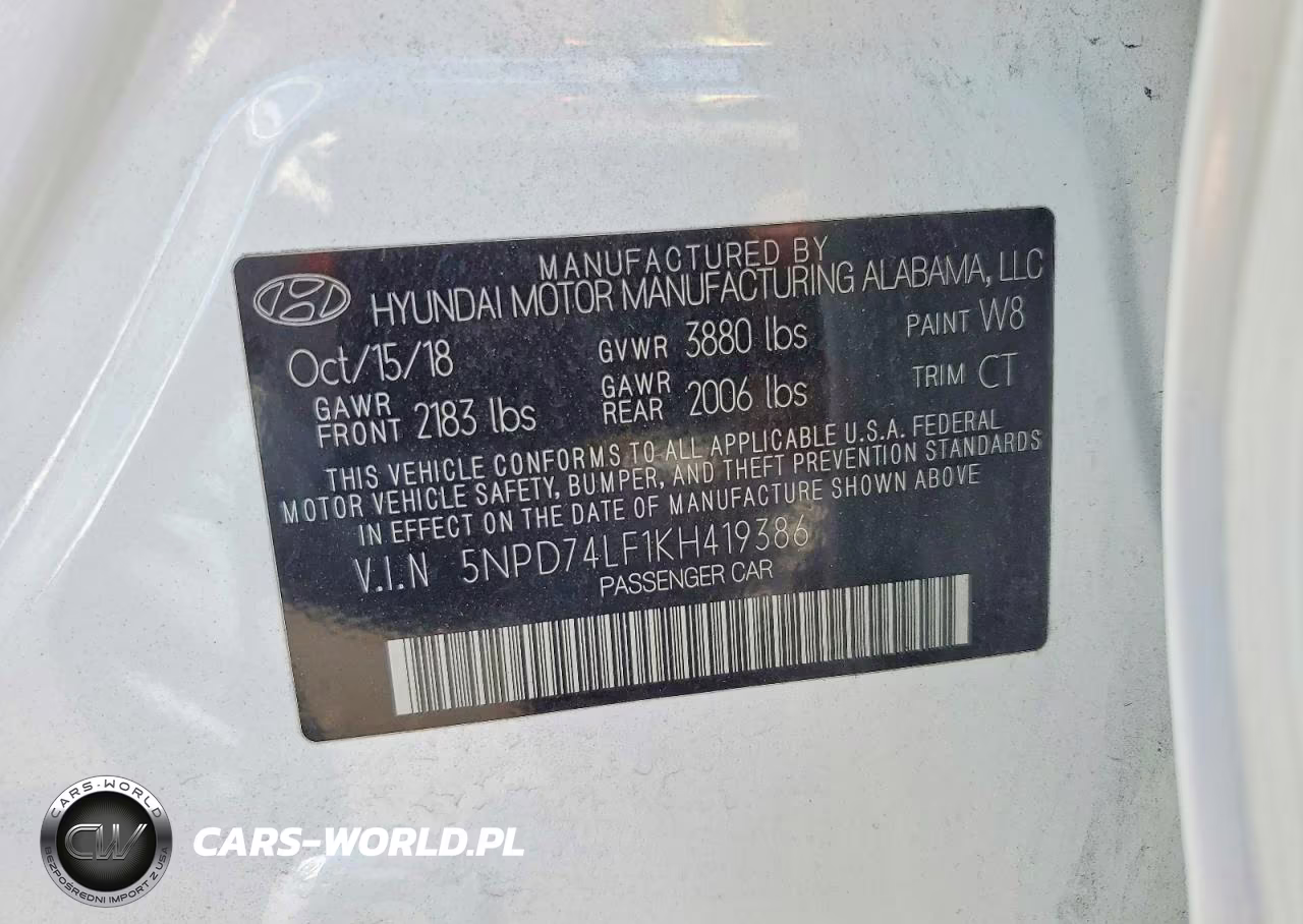 2019 Hyundai Elantra Se VIN:5NPD74LF1KH419386 - 13