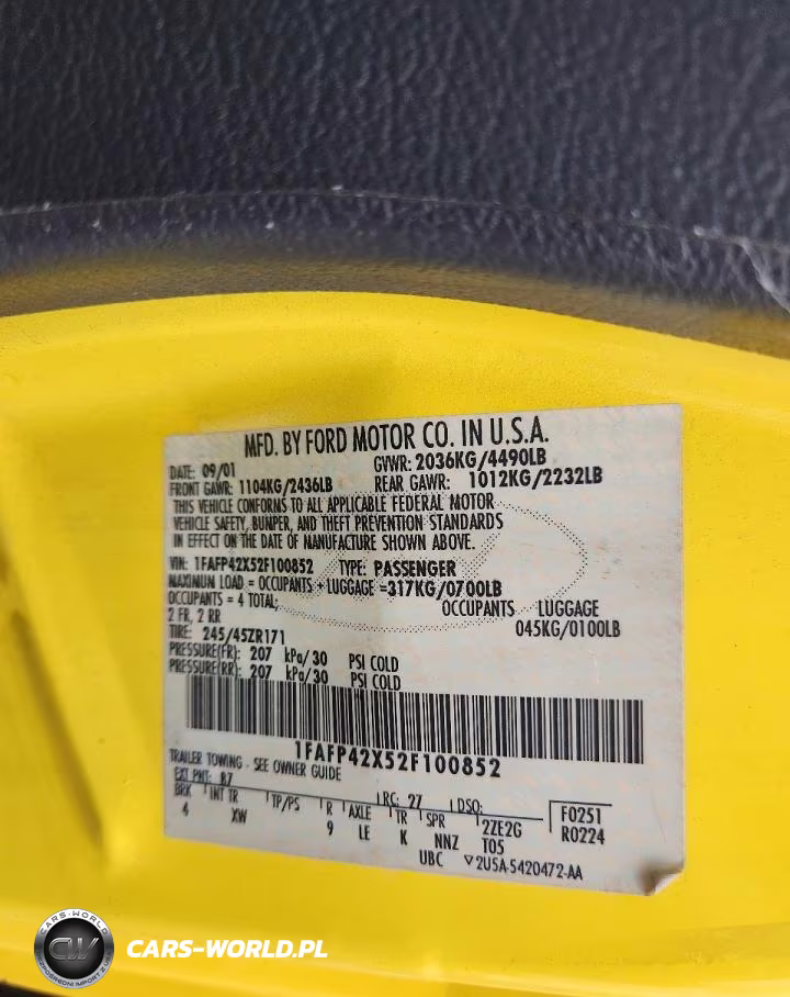 2002 Ford Mustang Gt VIN:1FAFP42X52F100852 - 13
