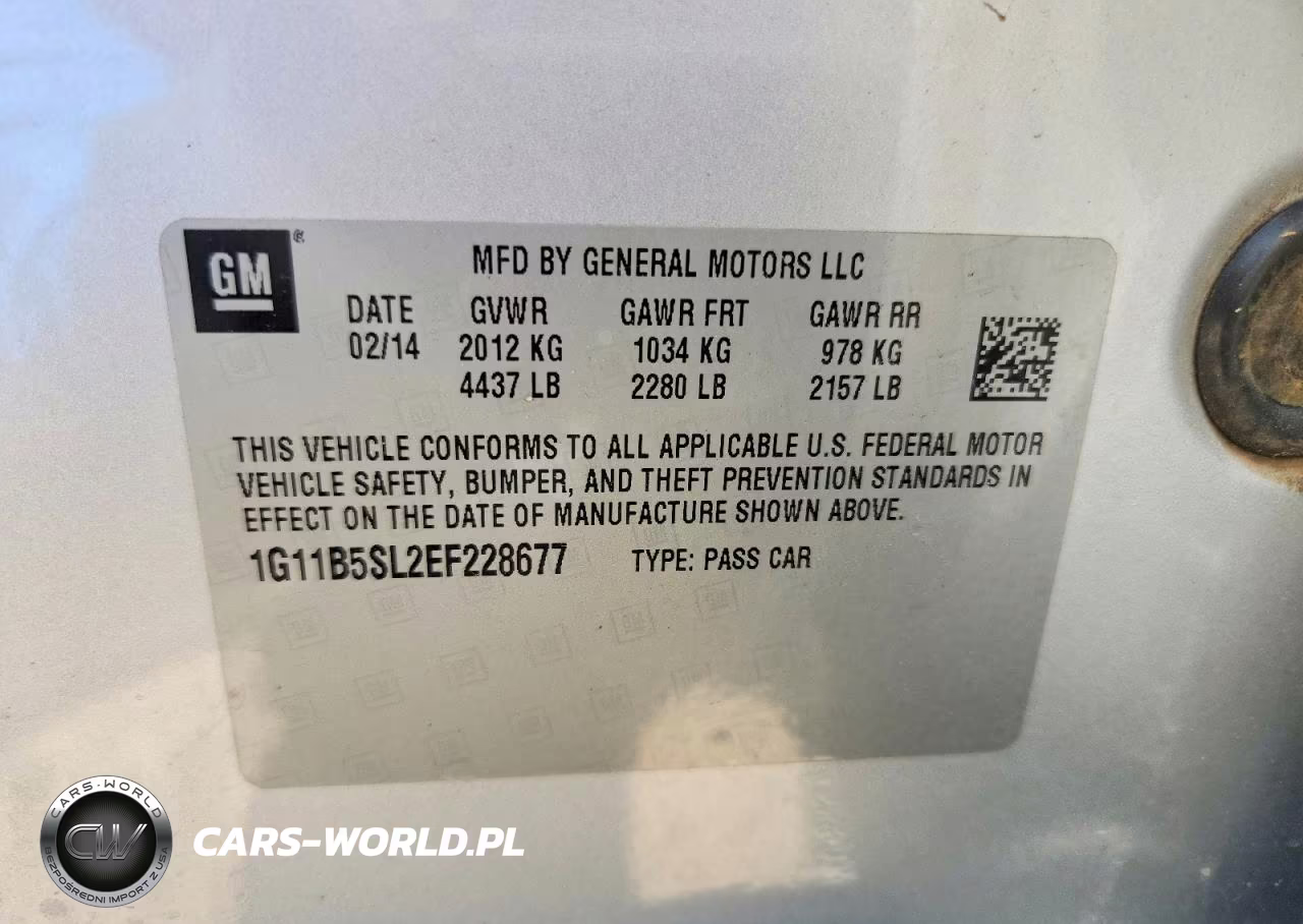 2014 Chevrolet Malibu 1Ls VIN:1G11B5SL2EF228677 - 12