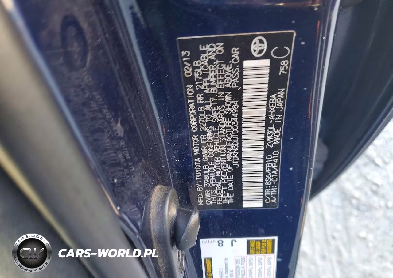 2013 Toyota Prius Two VIN:JTDKN3DU1D0344984 - 12