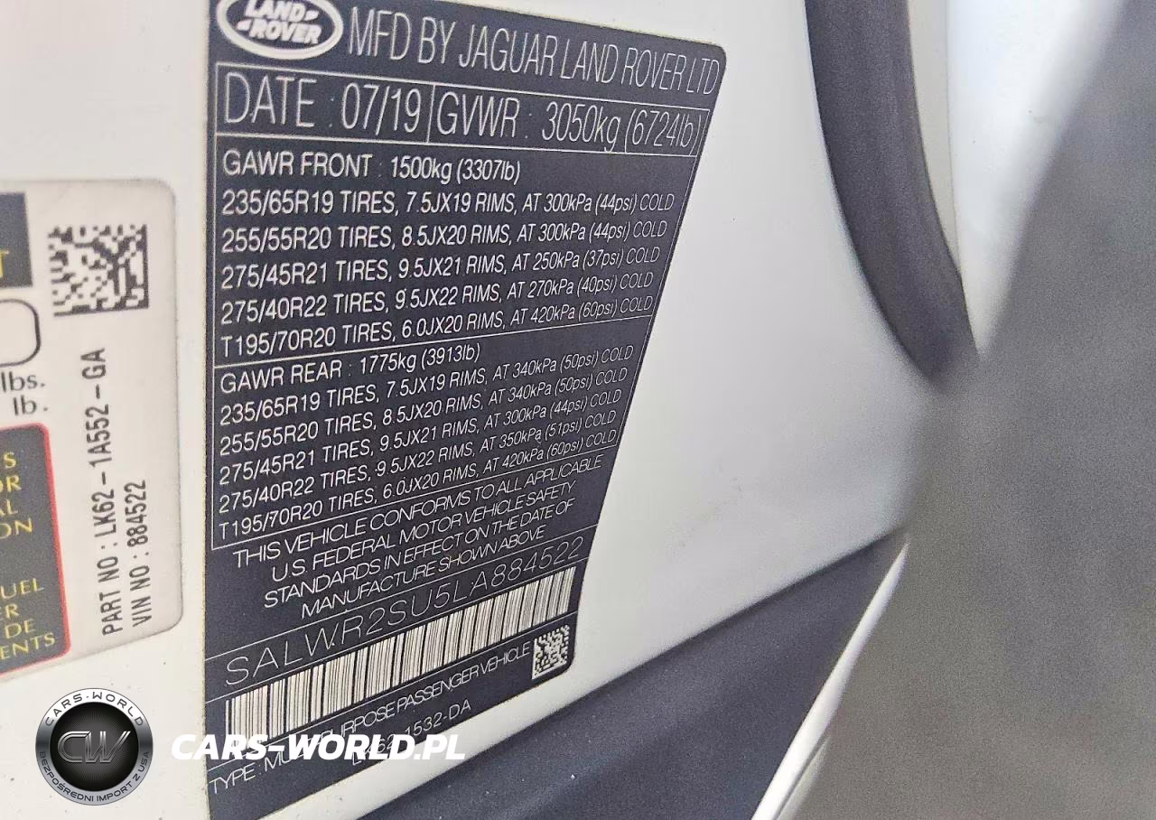 2020 Land Rover Range Rover Sport Hse VIN:SALWR2SU5LA884522 - 13