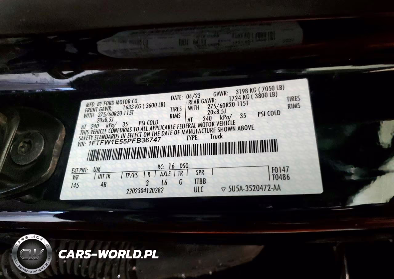 2023 Ford F150 Supercrew VIN:1FTFW1E55PFB36747 - 12