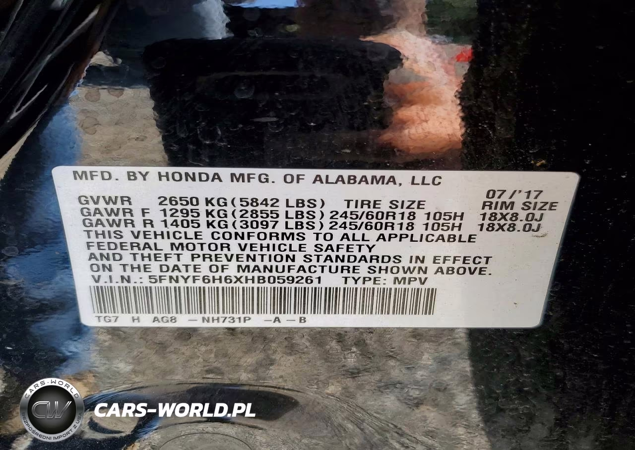 2017 Honda Pilot Exl VIN:5FNYF6H6XHB059261 - 14