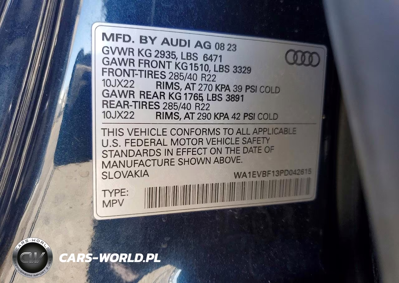 2023 Audi Q8 Premium Plus S-Line VIN:WA1EVBF13PD042615 - 13