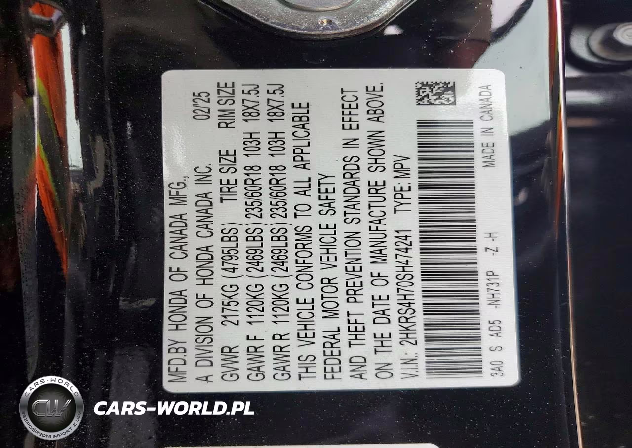 2025 Honda Cr-V Ex-L Awd VIN:2HKRS4H70SH474241 - 13