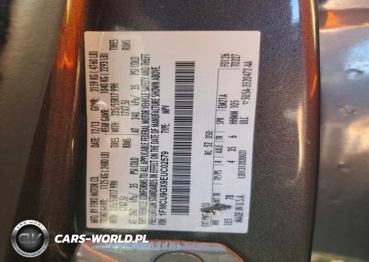 2014 Ford Escape Se VIN:1FMCU9GX9EUC02579 - 13