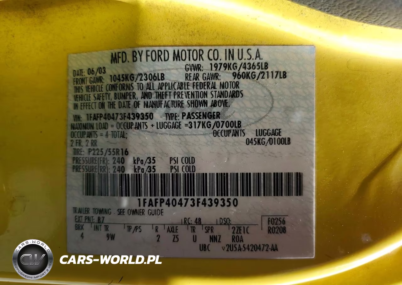 2003 Ford Mustang VIN:1FAFP40473F439350 - 13