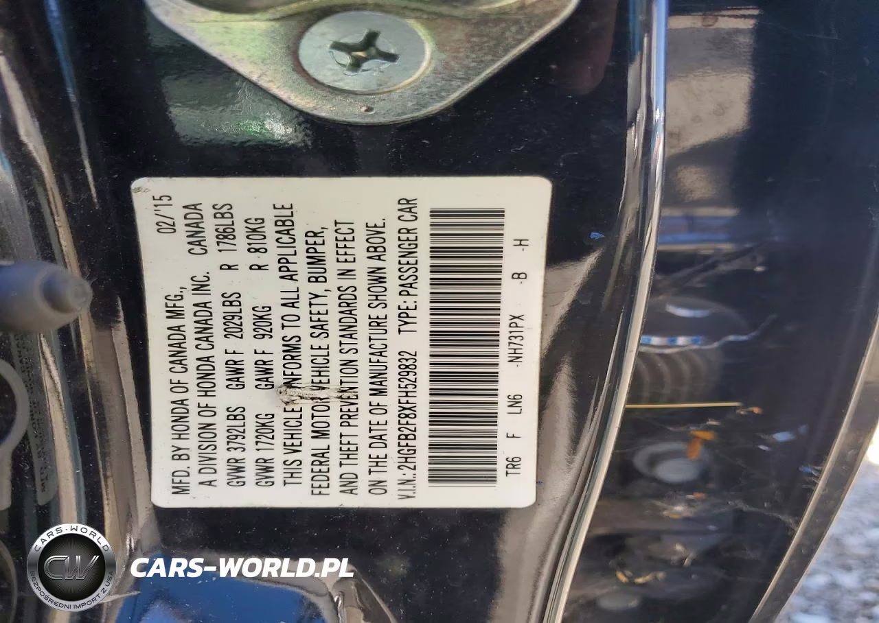 2015 Honda Civic Ex VIN:2HGFB2F8XFH529832 - 12