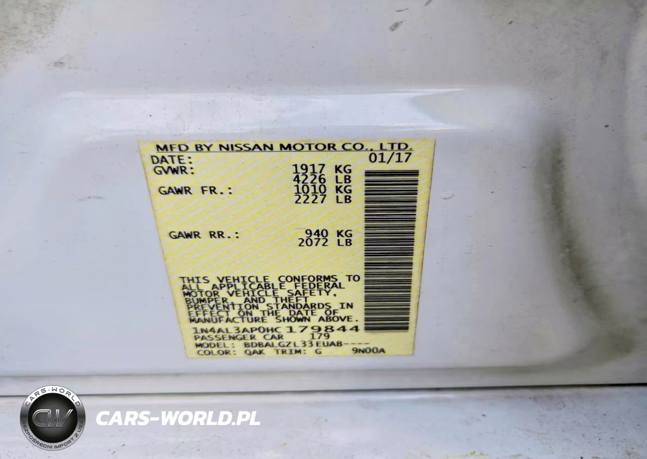 2017 Nissan Altima 2.5 S VIN:1N4AL3AP0HC179844 - 12