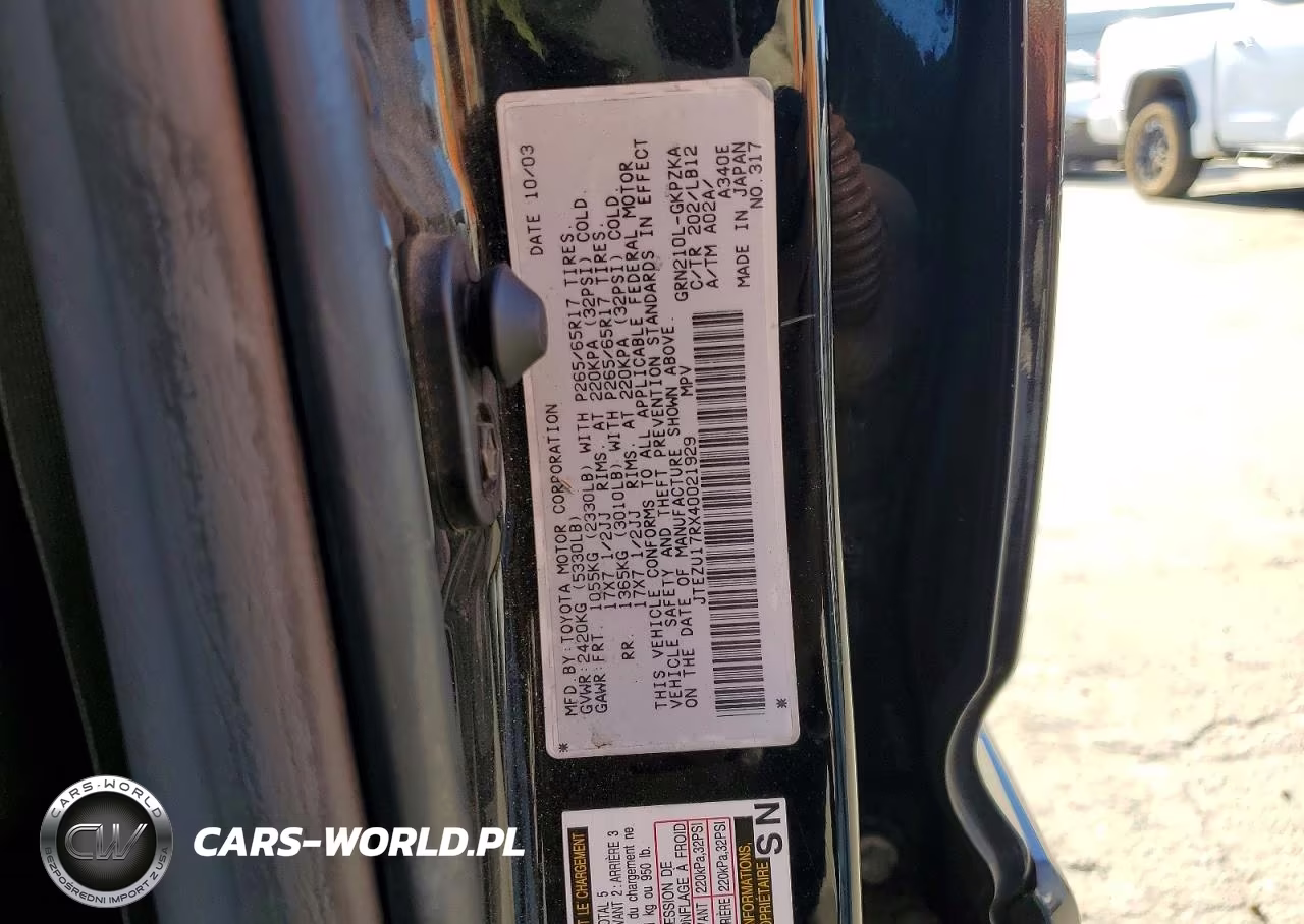 2004 Toyota 4Runner Limited VIN:JTEZU17RX40021929 - 12