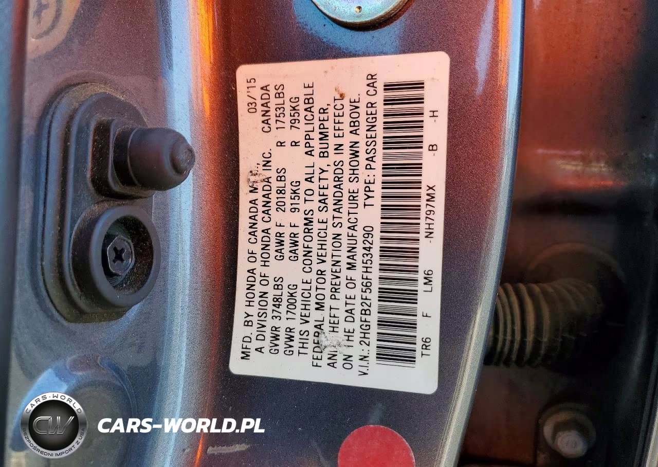 2015 Honda Civic Lx VIN:2HGFB2F56FH534290 - 12