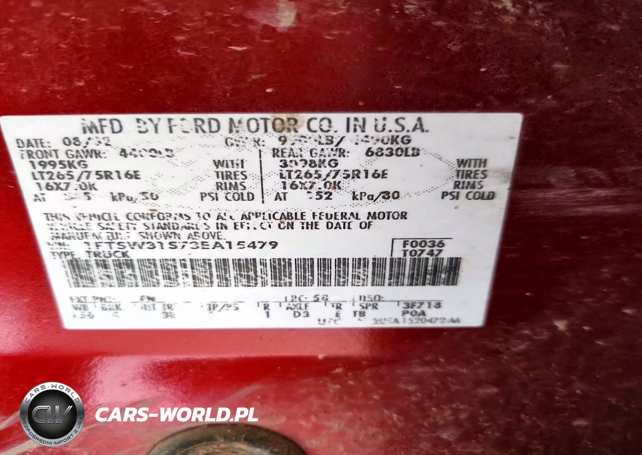 2003 Ford F350 Srw Super Duty VIN:1FTSW31S73EA15479 - 12