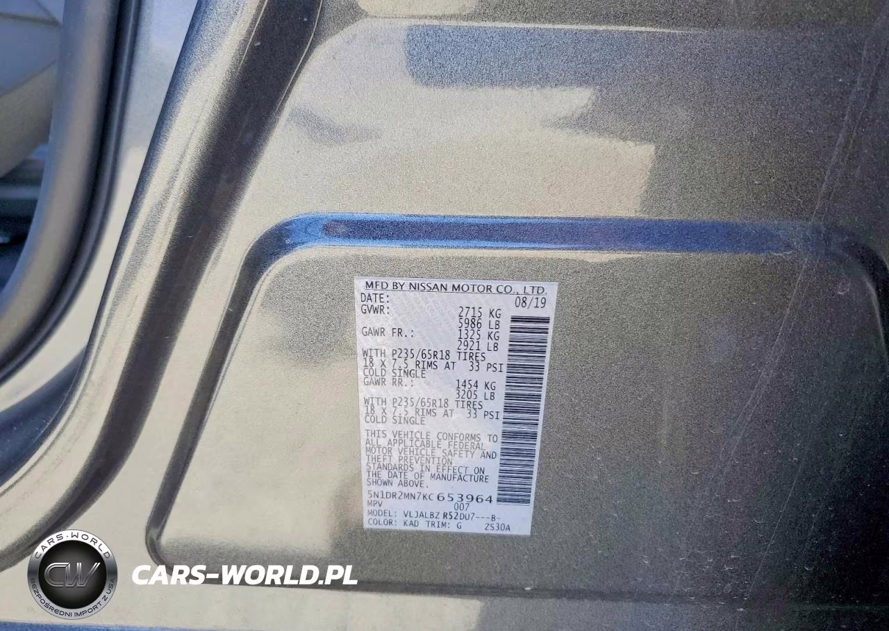 2019 Nissan Pathfinder S VIN:5N1DR2MN7KC653964 - 12