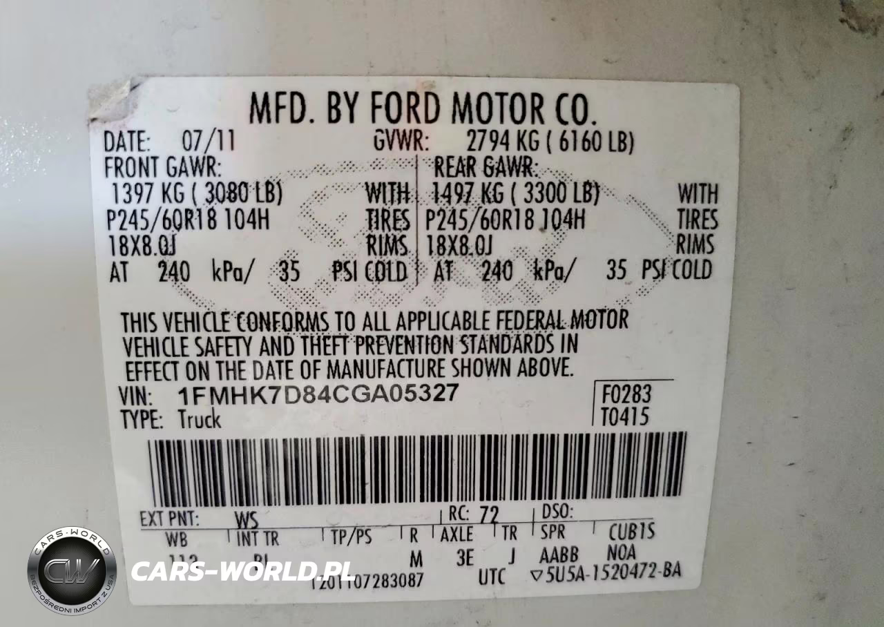 2012 Ford Explorer Xlt VIN:1FMHK7D84CGA05327 - 13
