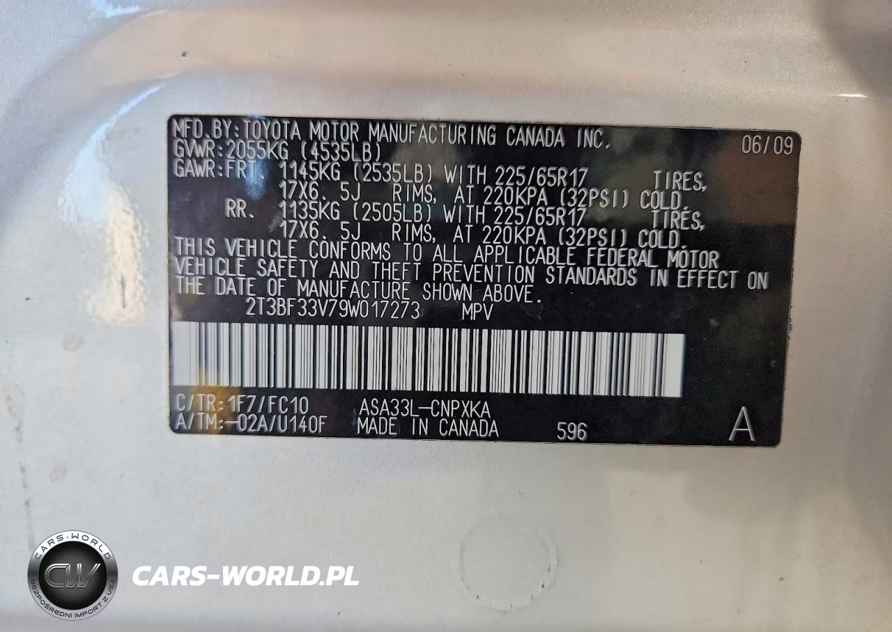 2009 Toyota Rav4 VIN:2T3BF33V79W017273 - 13