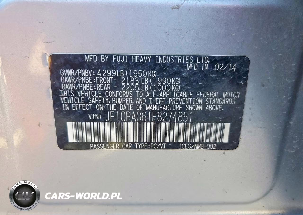 2014 Subaru Impreza Limited VIN:JF1GPAG61E8274851 - 12