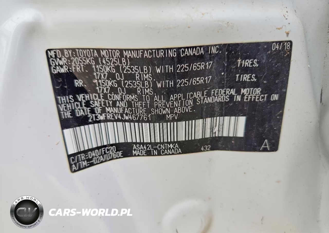 2018 Toyota Rav4 Xle VIN:2T3WFREV4JW467761 - 14