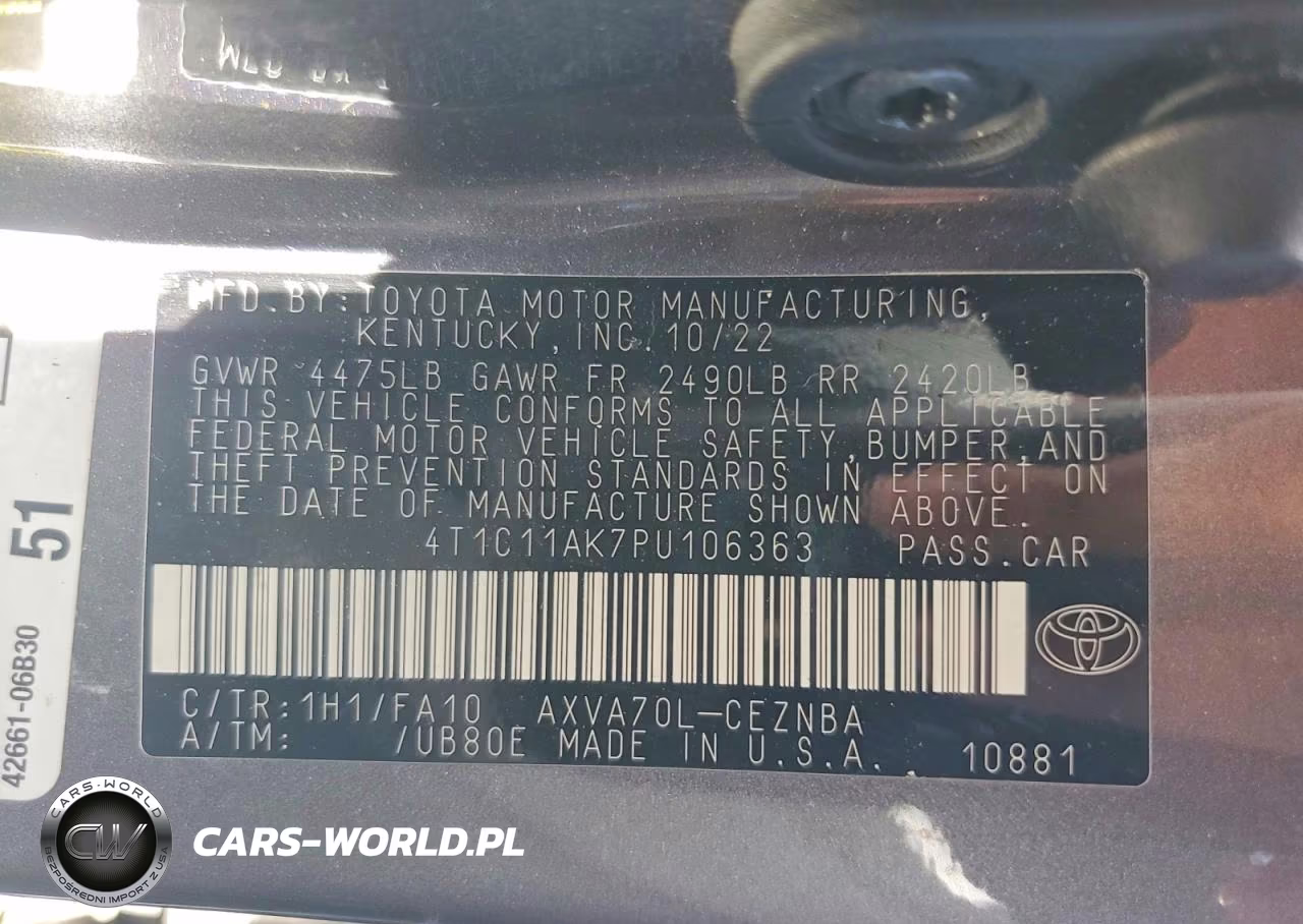 2023 Toyota Camry Le VIN:4T1C11AK7PU106363 - 12