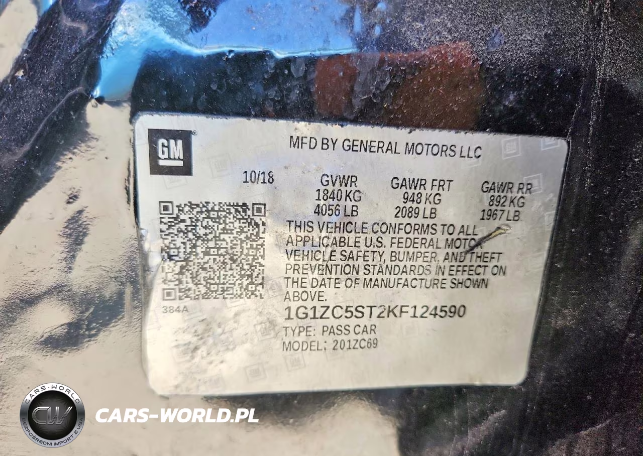 2019 Chevrolet Malibu Ls VIN:1G1ZC5ST2KF124590 - 12