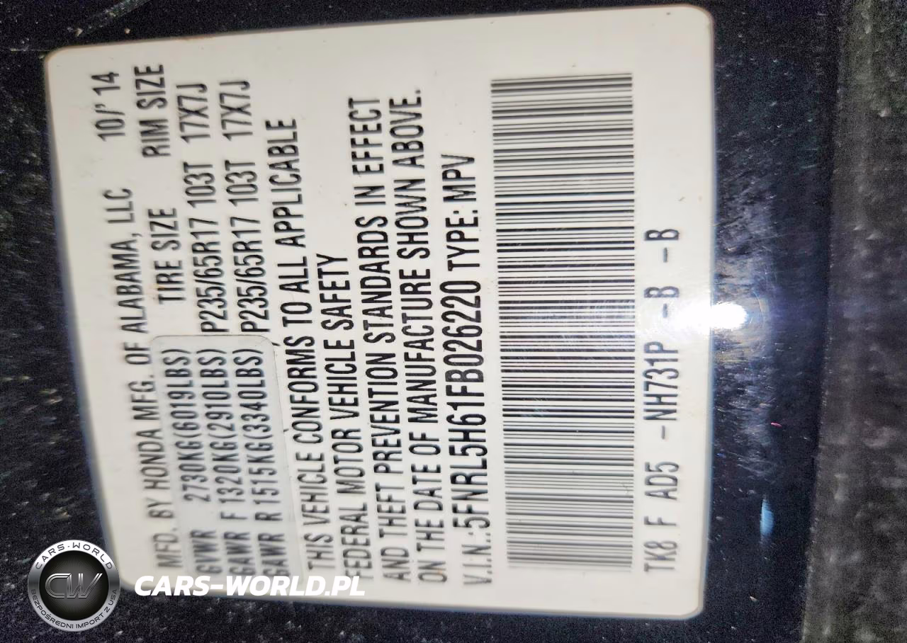 2015 Honda Odyssey Exl VIN:5FNRL5H61FB026220 - 13