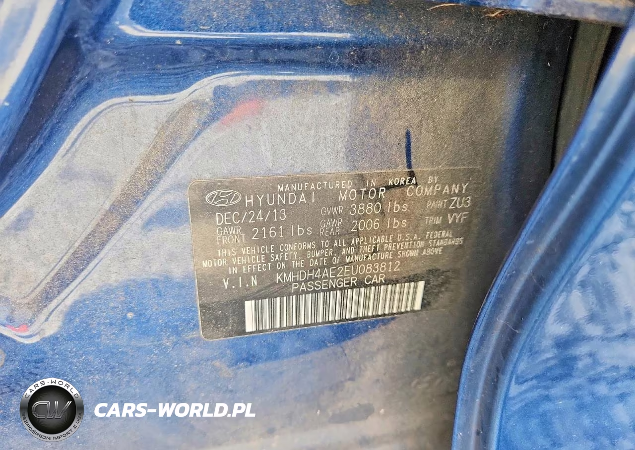 2014 Hyundai Elantra Se VIN:KMHDH4AE2EU083812 - 12