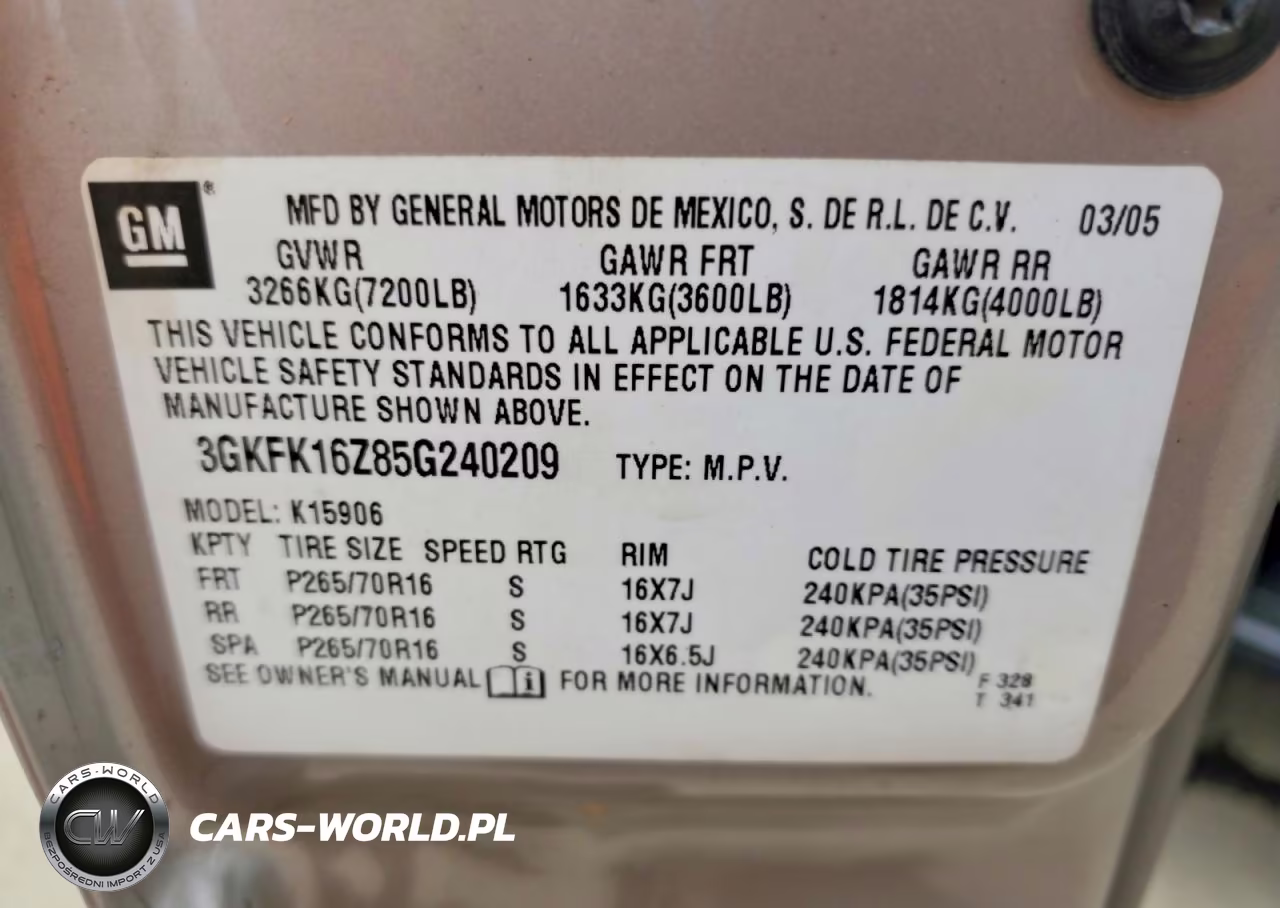 2005 GMC Yukon Xl K1500 VIN:3GKFK16Z85G240209 - 13