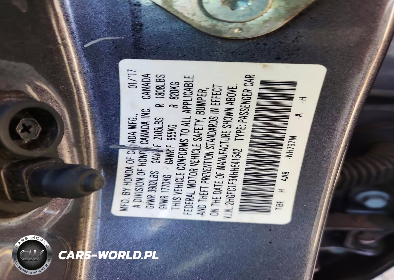 2017 Honda Civic Ex VIN:2HGFC1F34HH641542 - 12