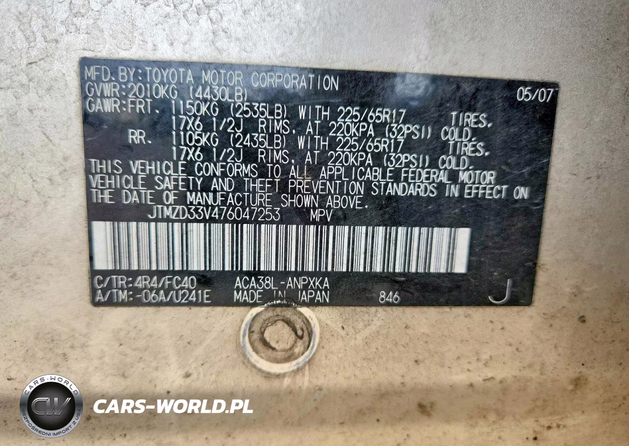 2007 Toyota Rav4 Base VIN:JTMZD33V476047253 - 12