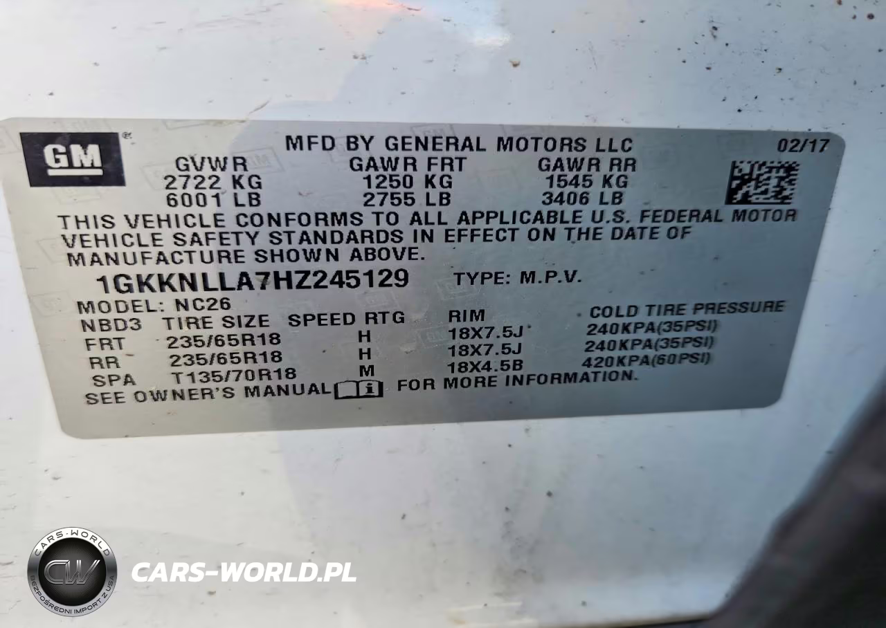 2017 GMC Acadia Sle VIN:1GKKNLLA7HZ245129 - 13