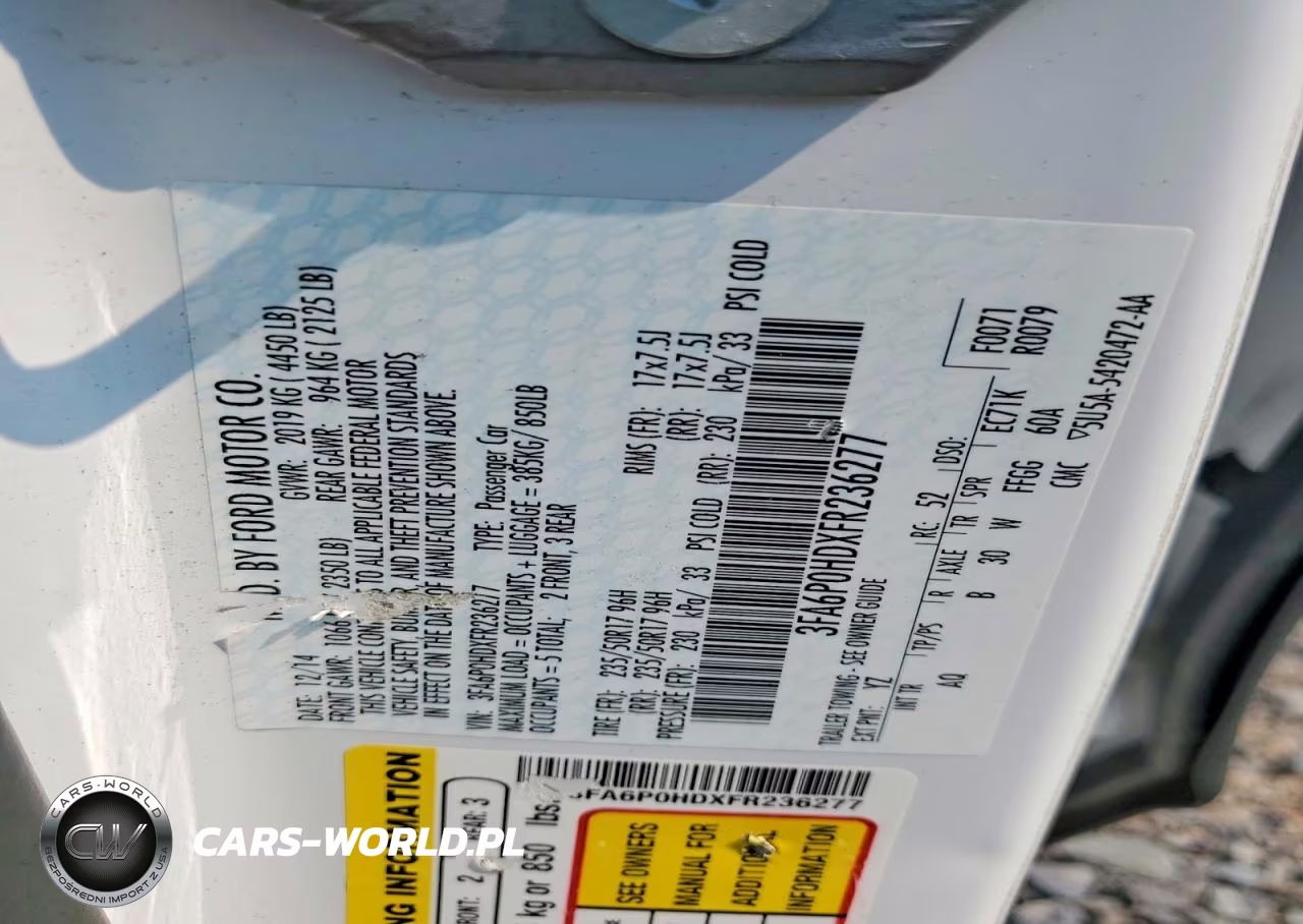 2015 Ford Fusion Se VIN:3FA6P0HDXFR236277 - 12