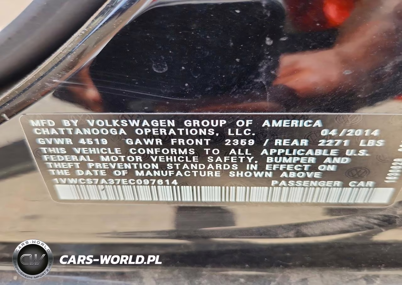 2014 Volkswagen Passat Sel VIN:1VWCS7A37EC097614 - 12