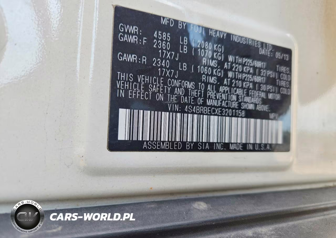 2014 Subaru Outback 2.5I Premium VIN:4S4BRBECXE3201158 - 13