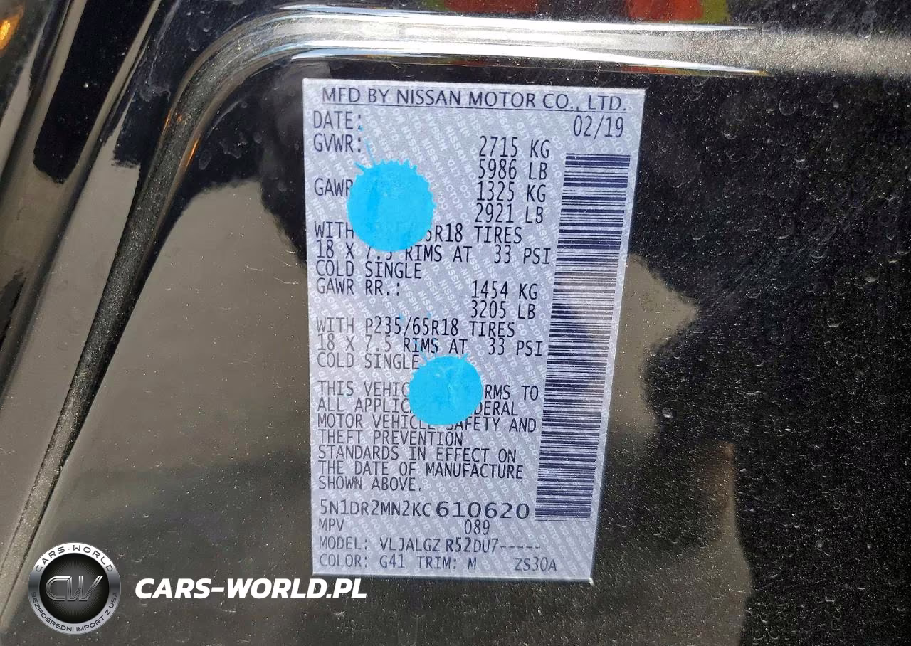 2019 Nissan Pathfinder Sl VIN:5N1DR2MN2KC610620 - 13