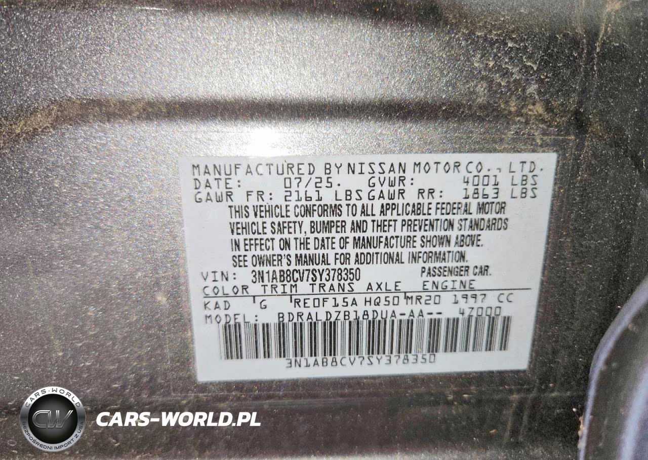 2025 Nissan Sentra Sv VIN:3N1AB8CV7SY378350 - 12
