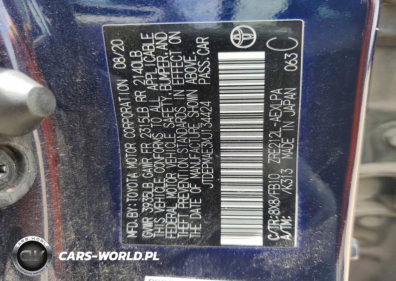 2021 Toyota Corolla Le VIN:JTDEPMAE3MJ134424 - 12