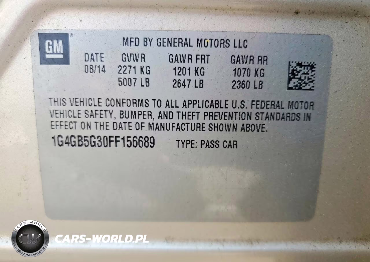 2015 Buick Lacrosse VIN:1G4GB5G30FF156689 - 12