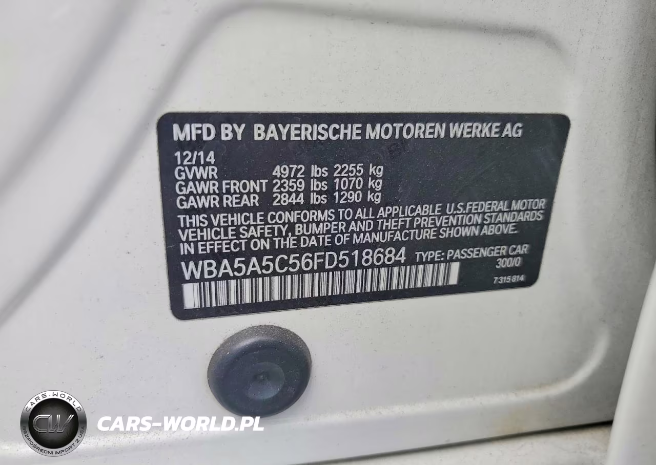 2015 BMW 528 I VIN:WBA5A5C56FD518684 - 12
