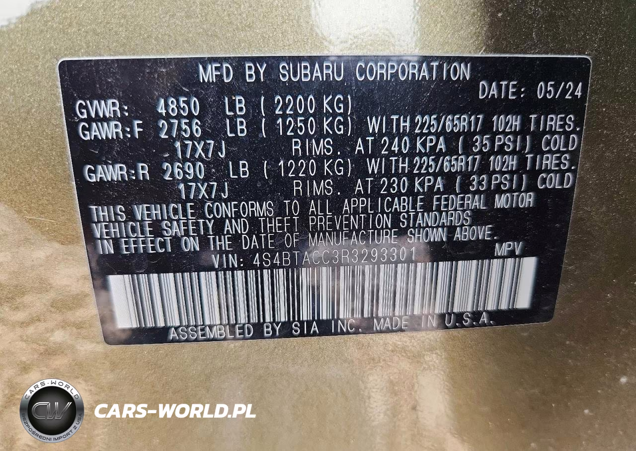 2024 Subaru Outback Premium VIN:4S4BTACC3R3293301 - 12