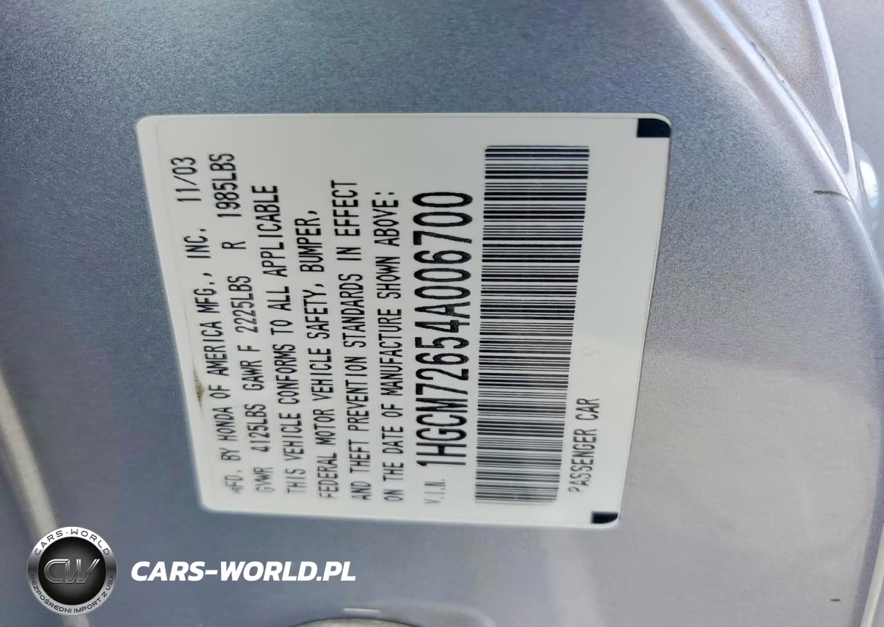 2004 Honda Accord Ex VIN:1HGCM72654A006700 - 12
