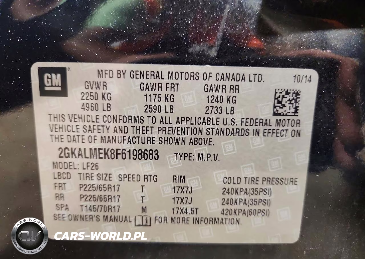 2015 GMC Terrain Sle VIN:2GKALMEK8F6198683 - 13