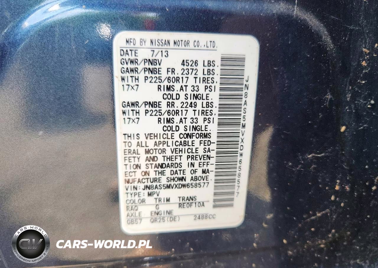 2013 Nissan Rogue S VIN:JN8AS5MVXDW658577 - 13