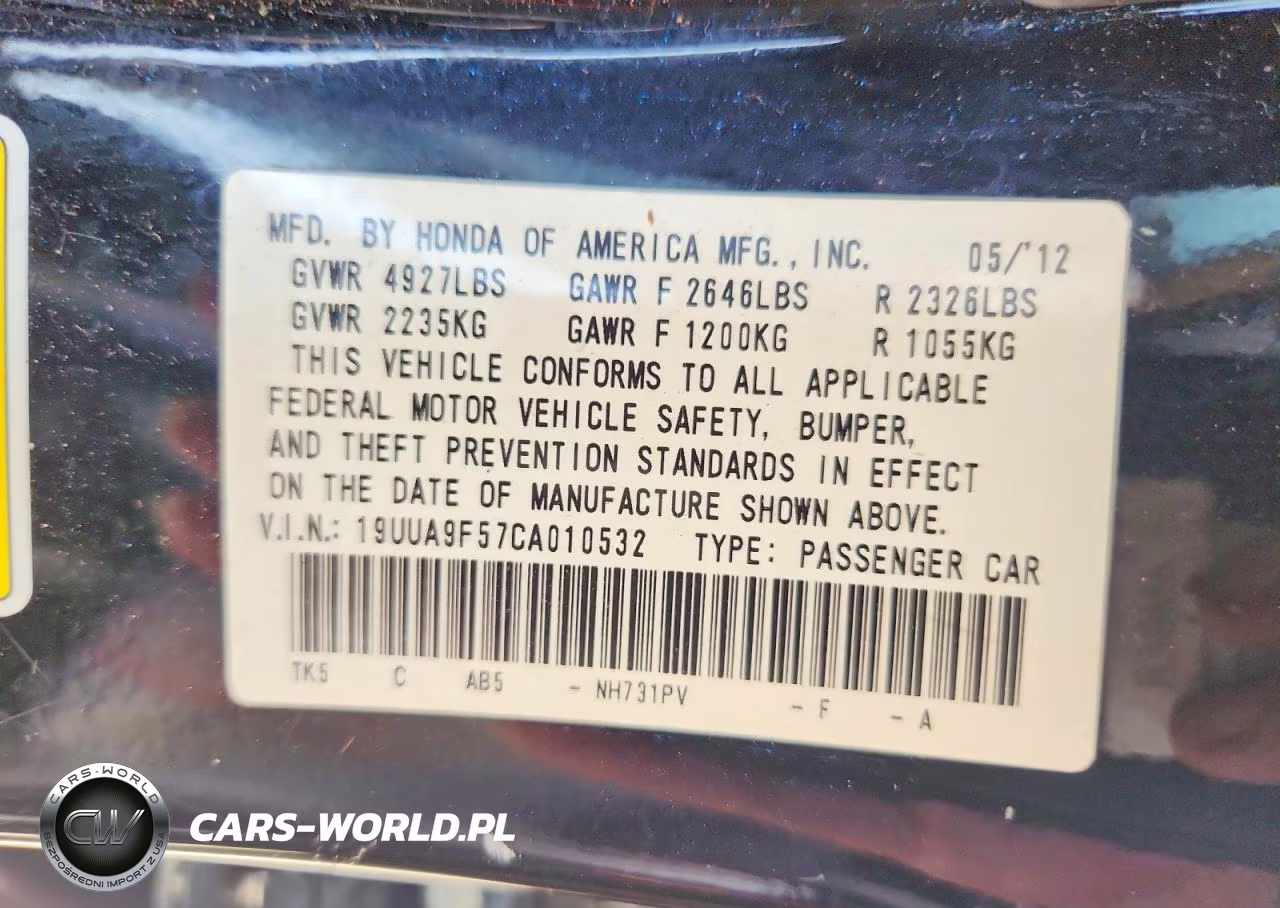 2012 Acura Tl VIN:19UUA9F57CA010532 - 13