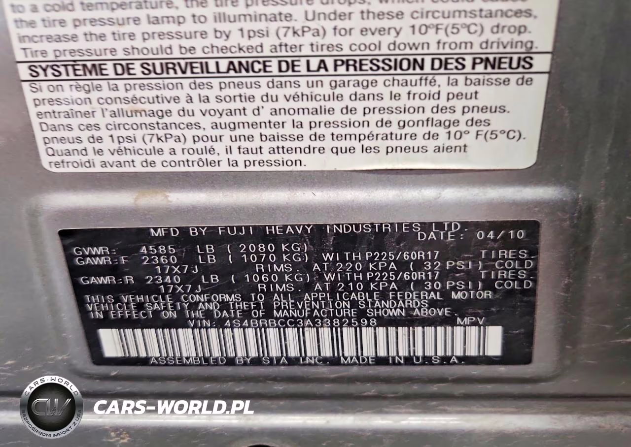2010 Subaru Outback 2.5I Premium VIN:4S4BRBCC3A3382598 - 14