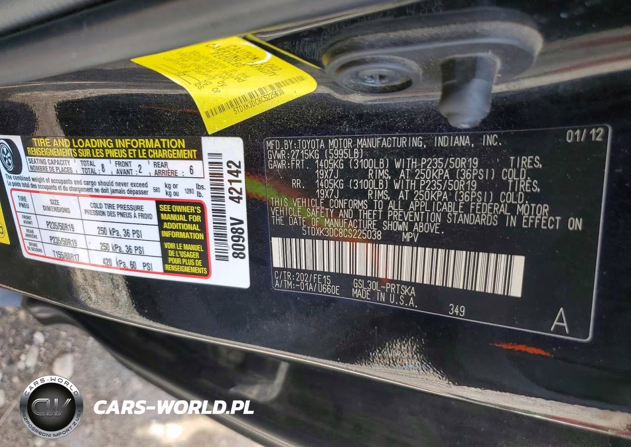 2012 Toyota Sienna Sport VIN:5TDXK3DC8CS225038 - 12