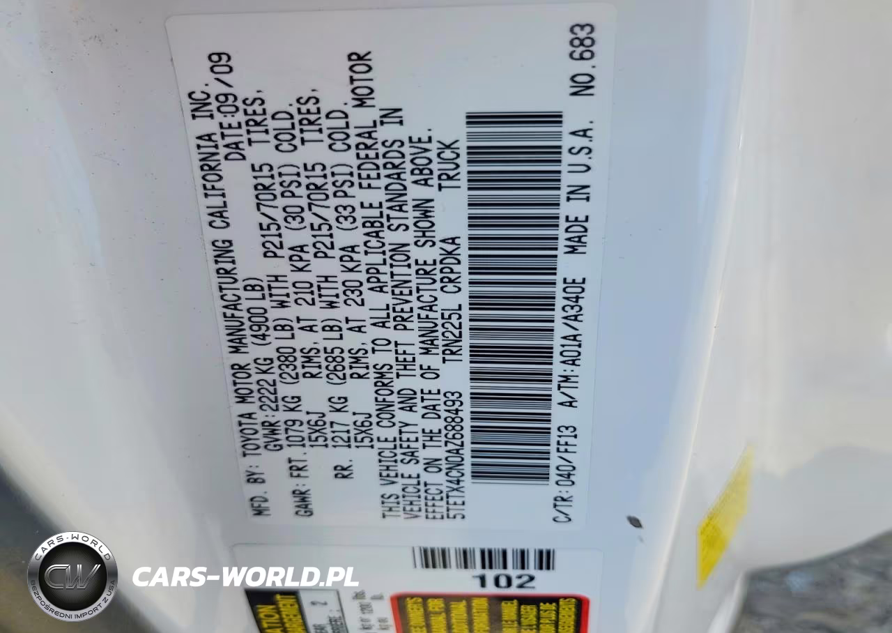 2010 Toyota Tacoma Access Cab VIN:5TETX4CN0AZ688493 - 12