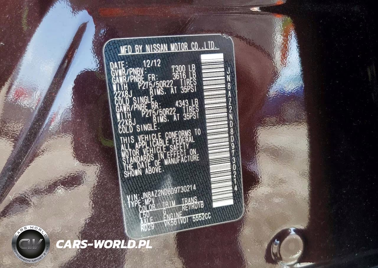 2013 Infiniti Qx56 Base VIN:JN8AZ2ND8D9730214 - 13