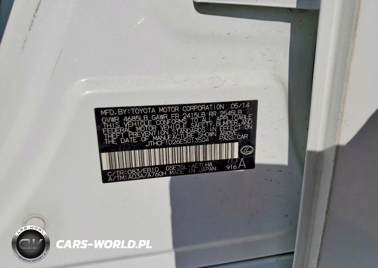 2014 Lexus Is 250 VIN:JTHCF1D26E5013504 - 12
