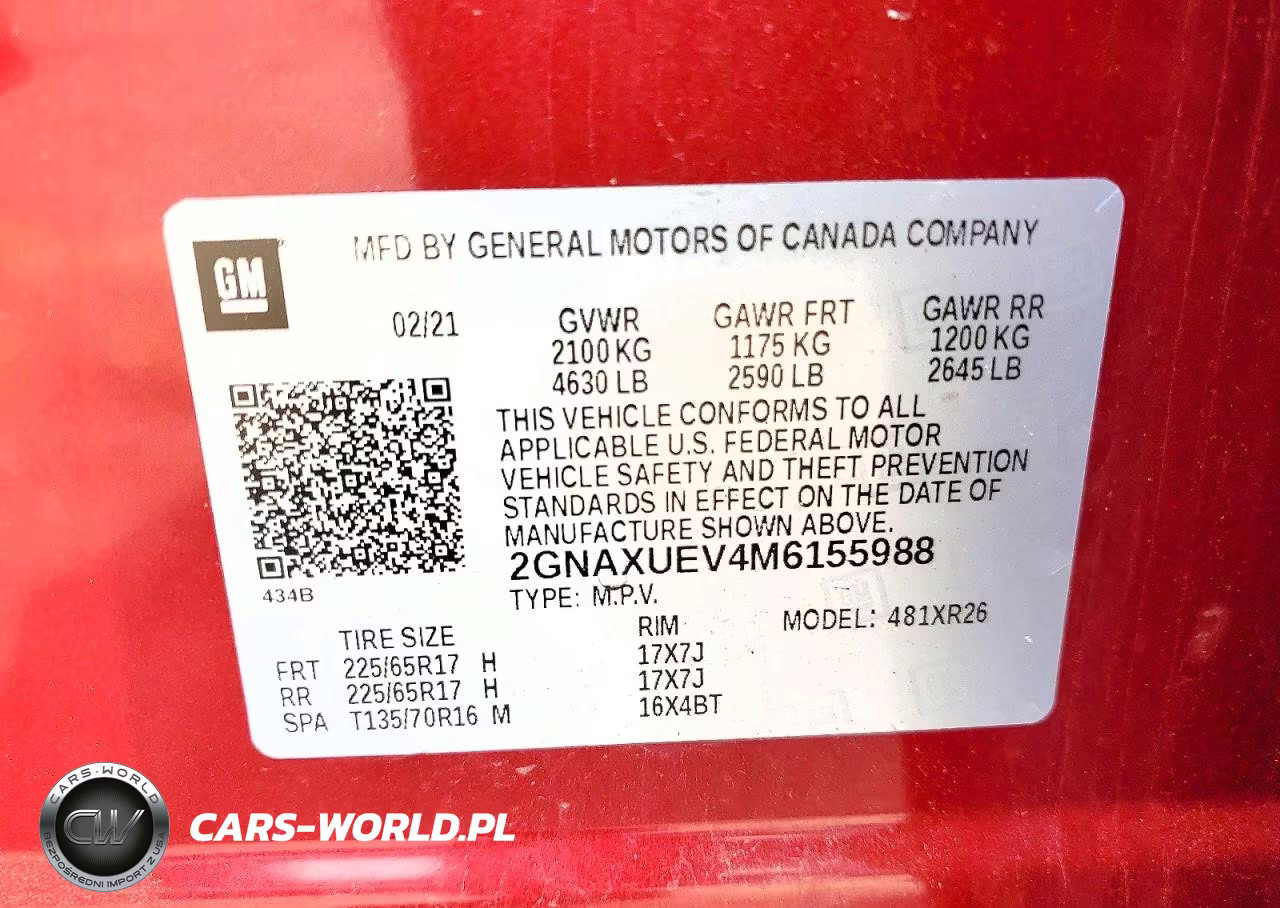2021 Chevrolet Equinox Lt VIN:2GNAXUEV4M6155988 - 14