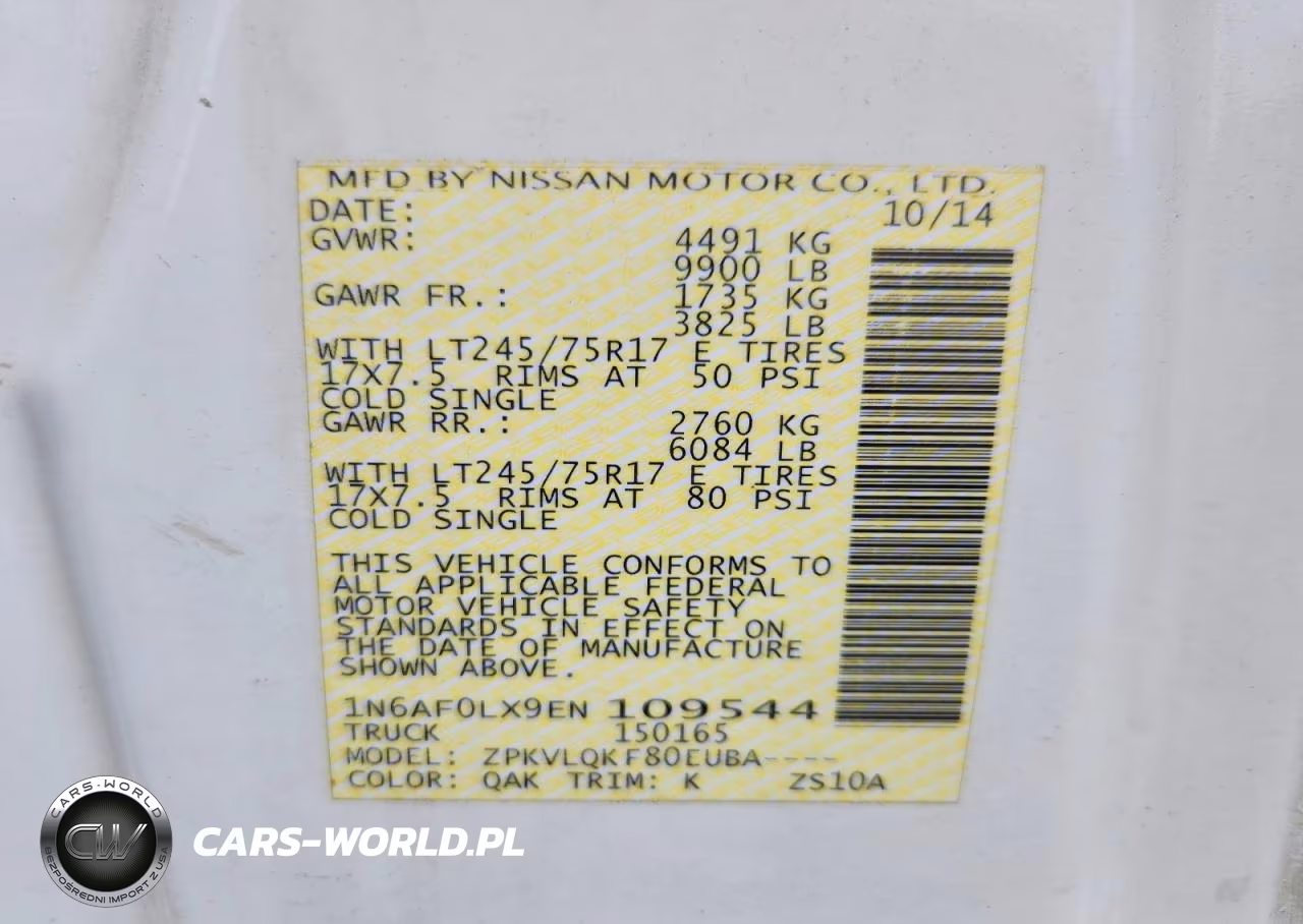2014 Nissan Nv 2500 Hd S VIN:1N6AF0LX9EN109544 - 12